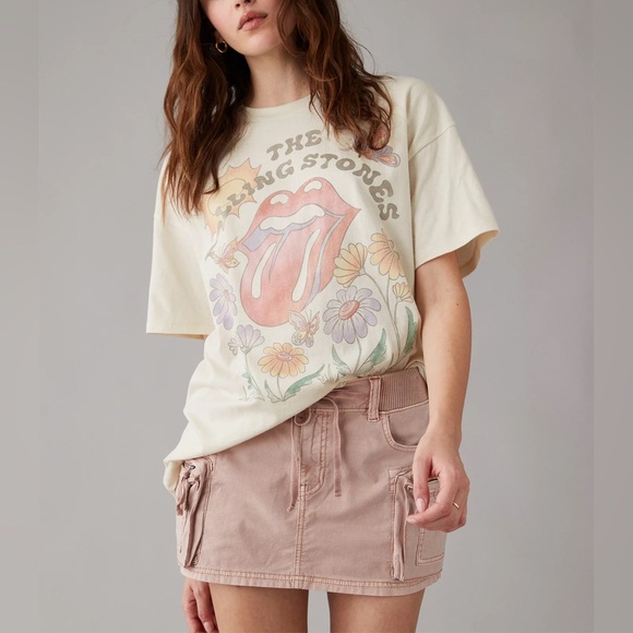 American Eagle Outfitters Dresses & Skirts - American Eagle Snappy Stretch High-Waisted Cargo Mini Skort Pink/Tan Color Sz:16
